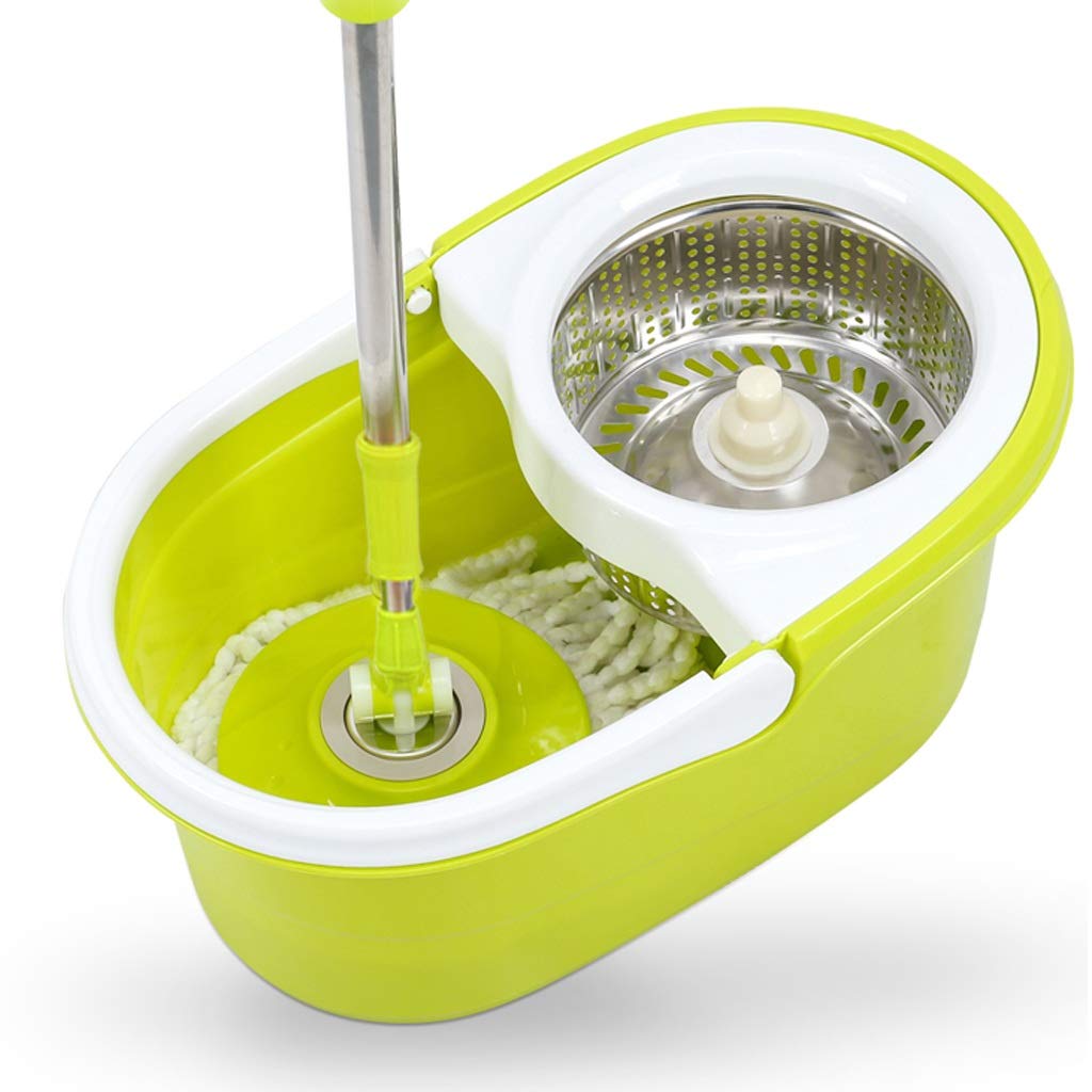 rotary mop, Mop, 360 Degree Rotating Bucket System with 2 Microfiber Heads and Adjustable Handle for The Home