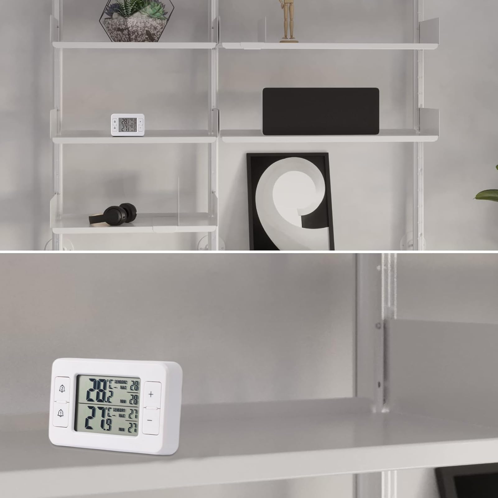 Freezer Temperature Measuring Tool - Wireless Temperature Sensor for Fridge | Kitchen Measure Instrument with Alarm for Dorm Apartment Indoor Outdoor