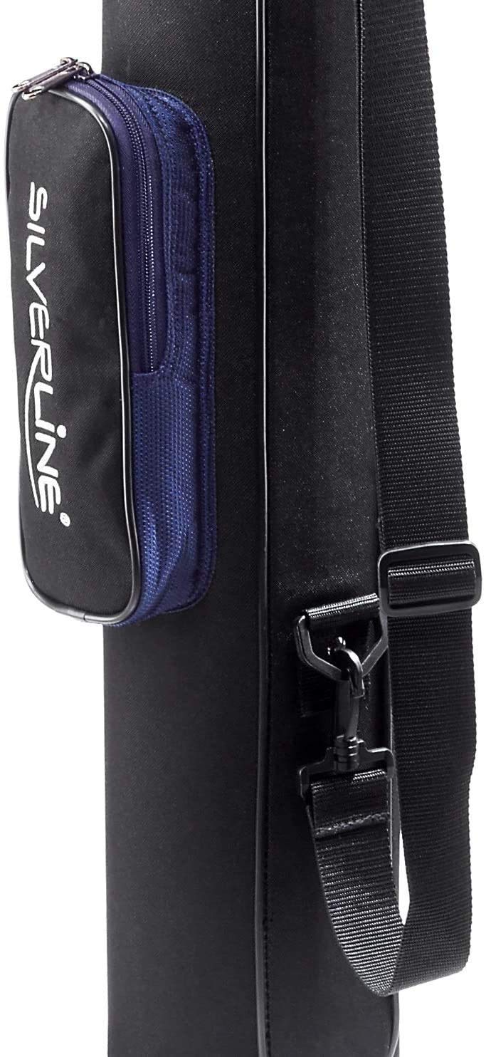 Golftasche / Pencilbag / Reisebag / Rangebag / Pistolbag / Tragebag mit integrierter Schutzhaube und Außentasche in Farbe: schwarz - navy