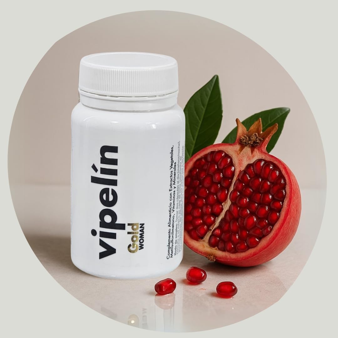 VIPELINE GOLD – dostawa na 6 miesięcy – witaminy dla zdrowych włosów – dla kobiet w okresie menopauzy i po okresie menopauzy - 100% naturalne składniki – Formuła z granatem, biotyną i cynkiem.