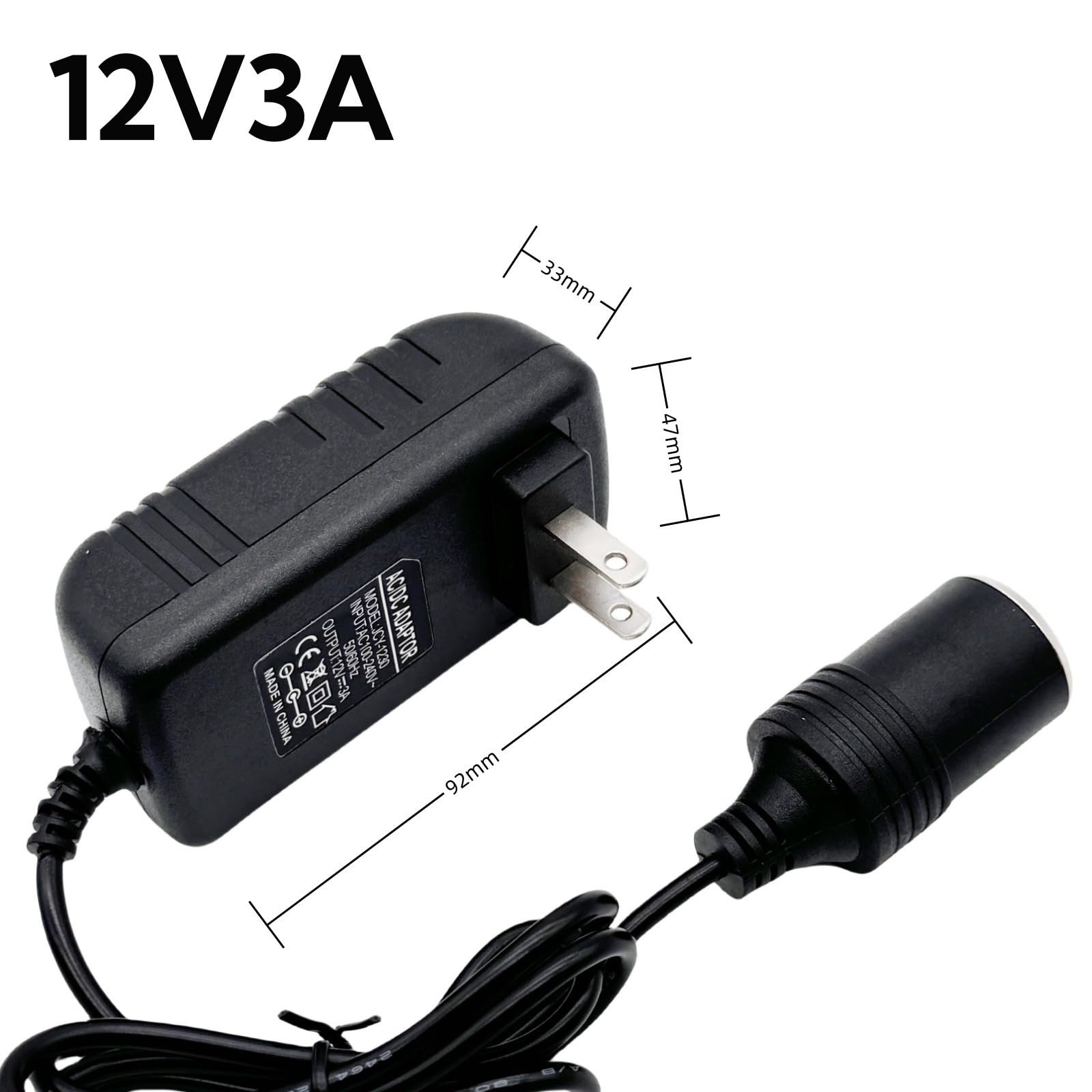 Amazon | 100V 12V 変換アダプター シガーソケット 2A 24W 車用シガー
