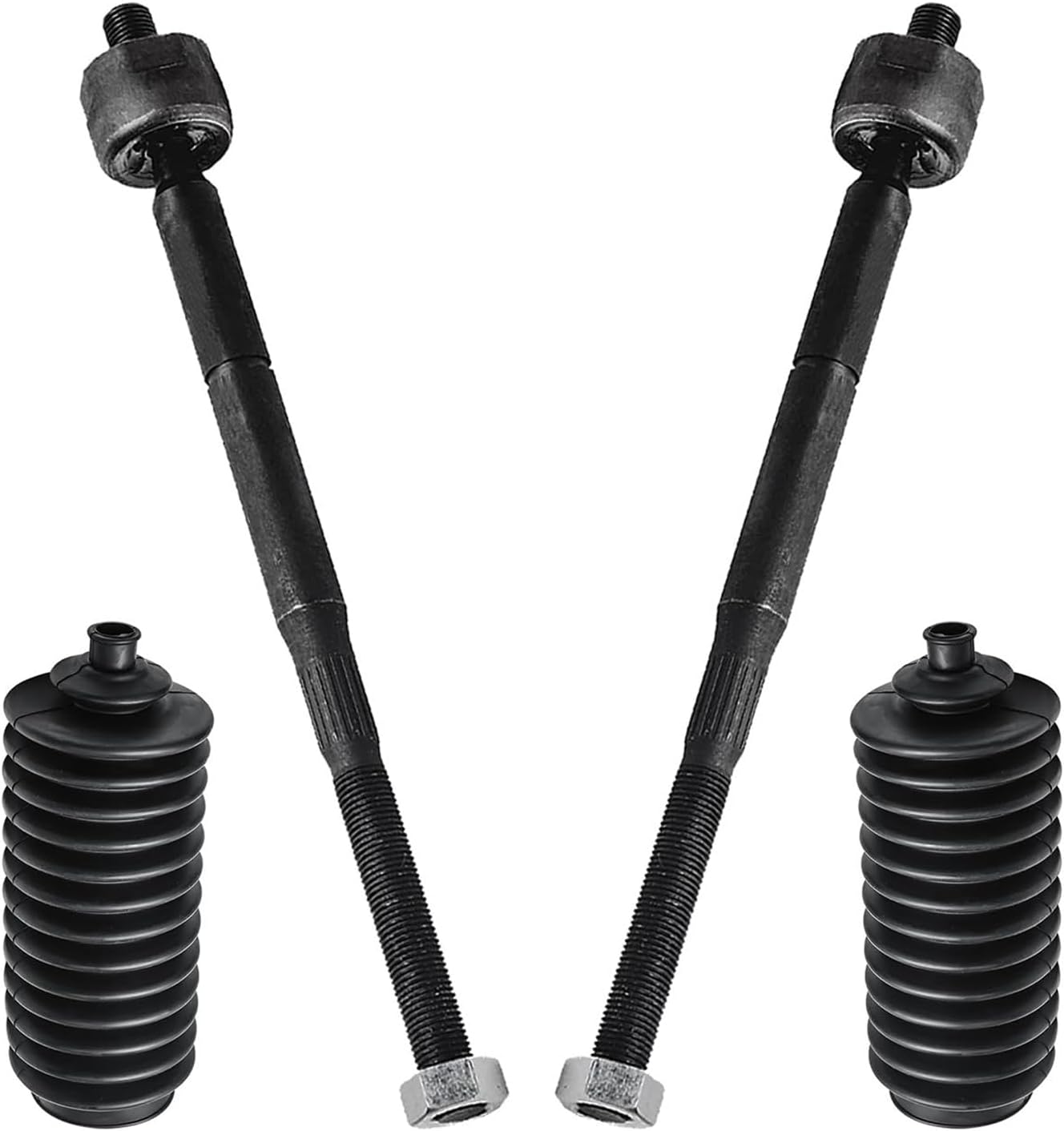 Detroit Axle - Front Inner Tie Rods Kit for Dodge Grand Caravan Caliber Jeep Patriot Compass Chrysler Town & Country Inner Tie Rod Ends w/Rack & Pinion Boots Replacement