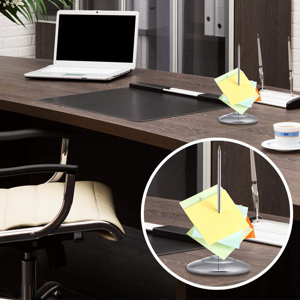 INDIAN DECOR 38820 Restaurant Receipt Holder, Stainless Steel Check Spindle with 3.2 Inch Round Base, Desk Straight Rod 6.3 Inch Long for Bill Fork Stick and Paper Memo Holder Spike, 2 Pcs 1