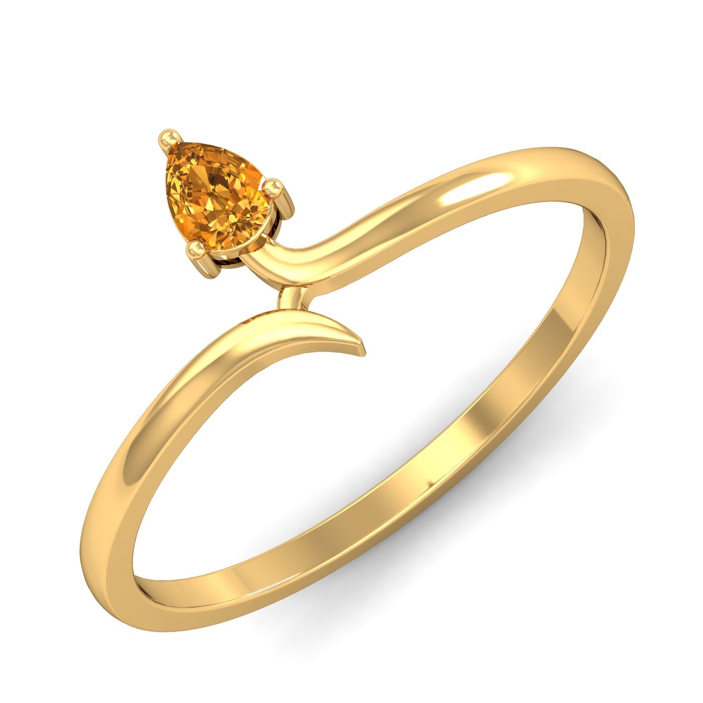 18KT Yellow Gold Flawless Citrine Ring for Women-image-27
