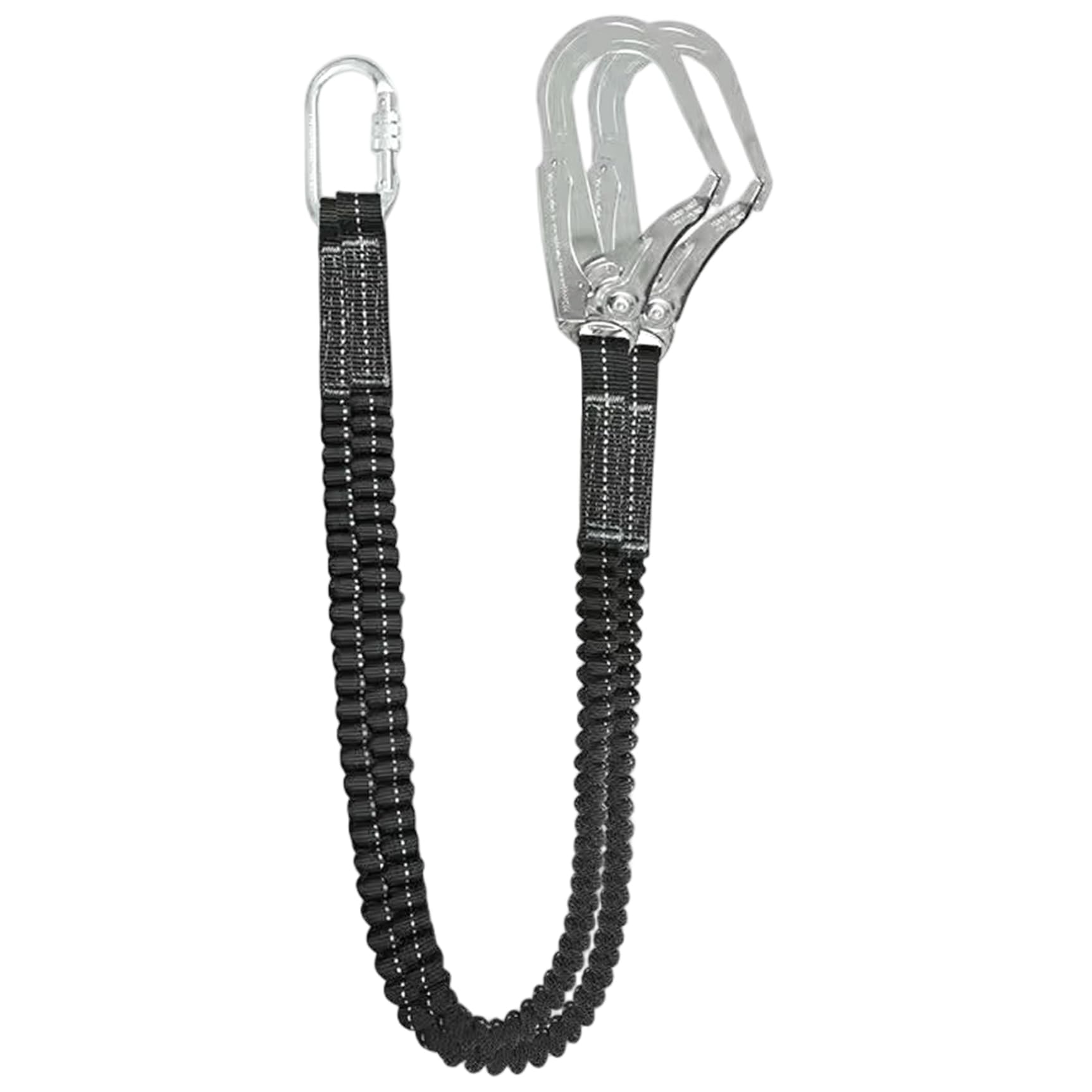Longe de protection contre les chutes, longe de harnais sécurité élastique à double crochet 25 kn, harnais sécurité absorbant les chocs pour l'alpinisme en plein air, l'escalade, la toiture, le