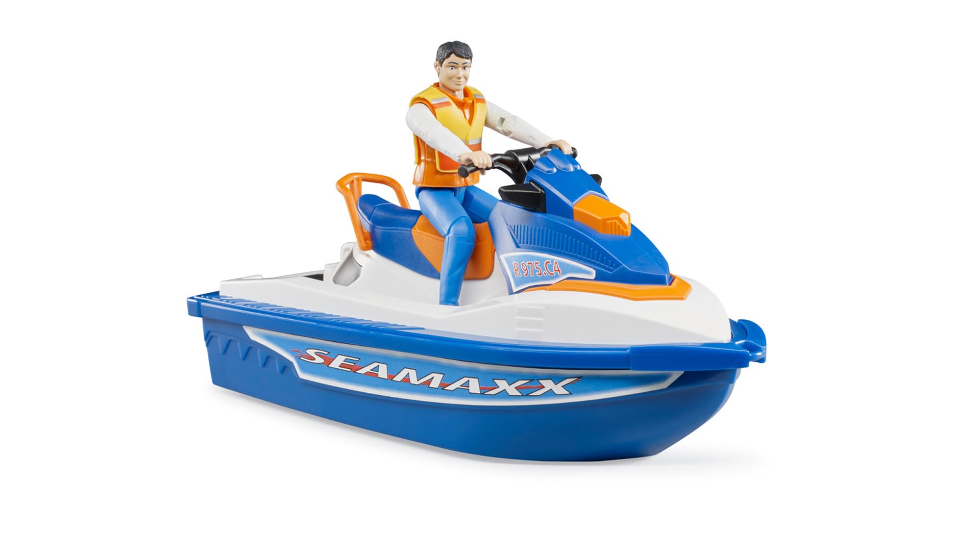 bruder 63150 - Personal Water Craft mit Fahrer - 1:16 Jetski Wasser-Fahrzeug Spielzeug Boot Mensch Mann Figur