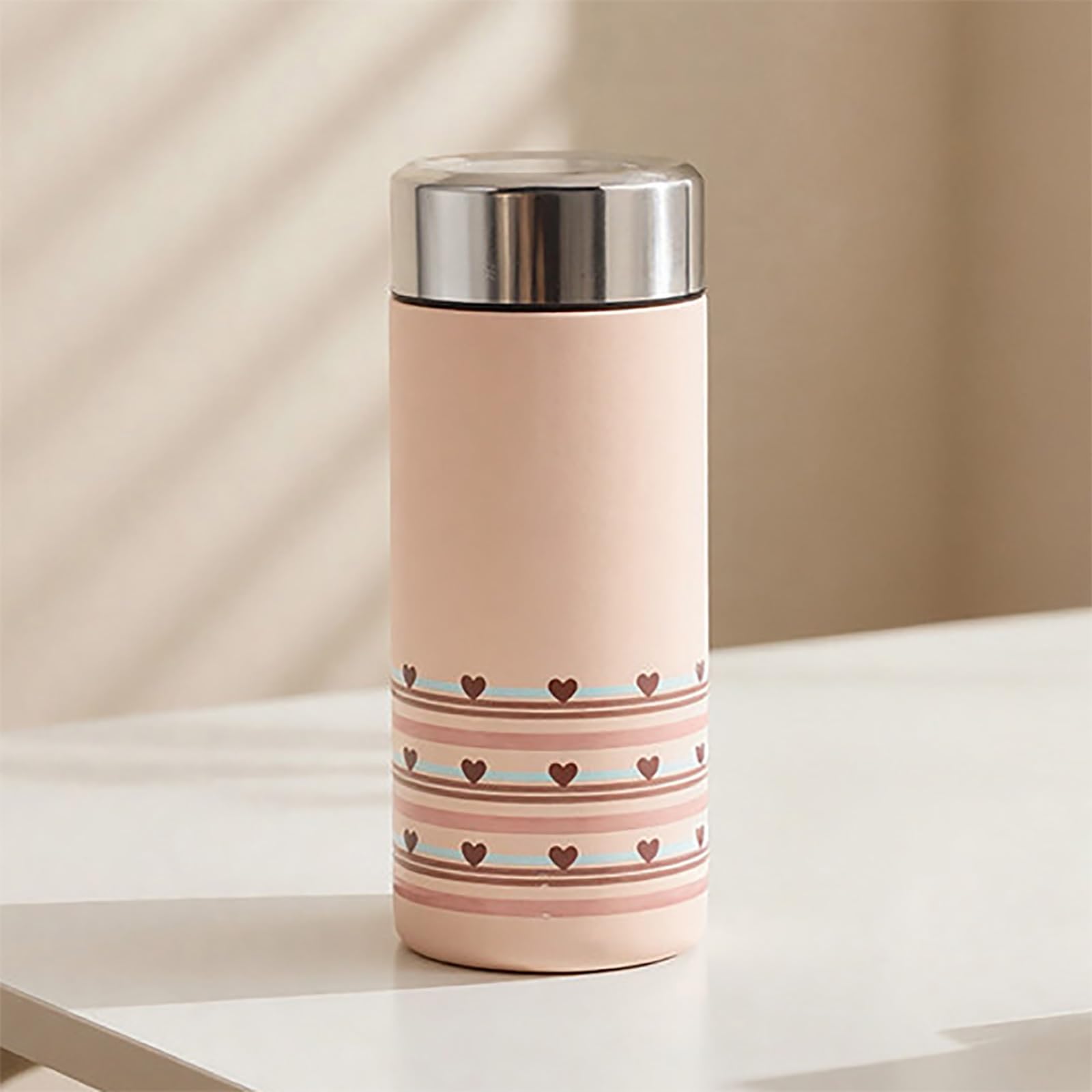 210ml / 7oz, Termo Cafe Pequeño, Vaso Termico, Fácil de Limpiar, Hermética y A Prueba de Fugas, Ideal para Llevar Fuera(Pink)