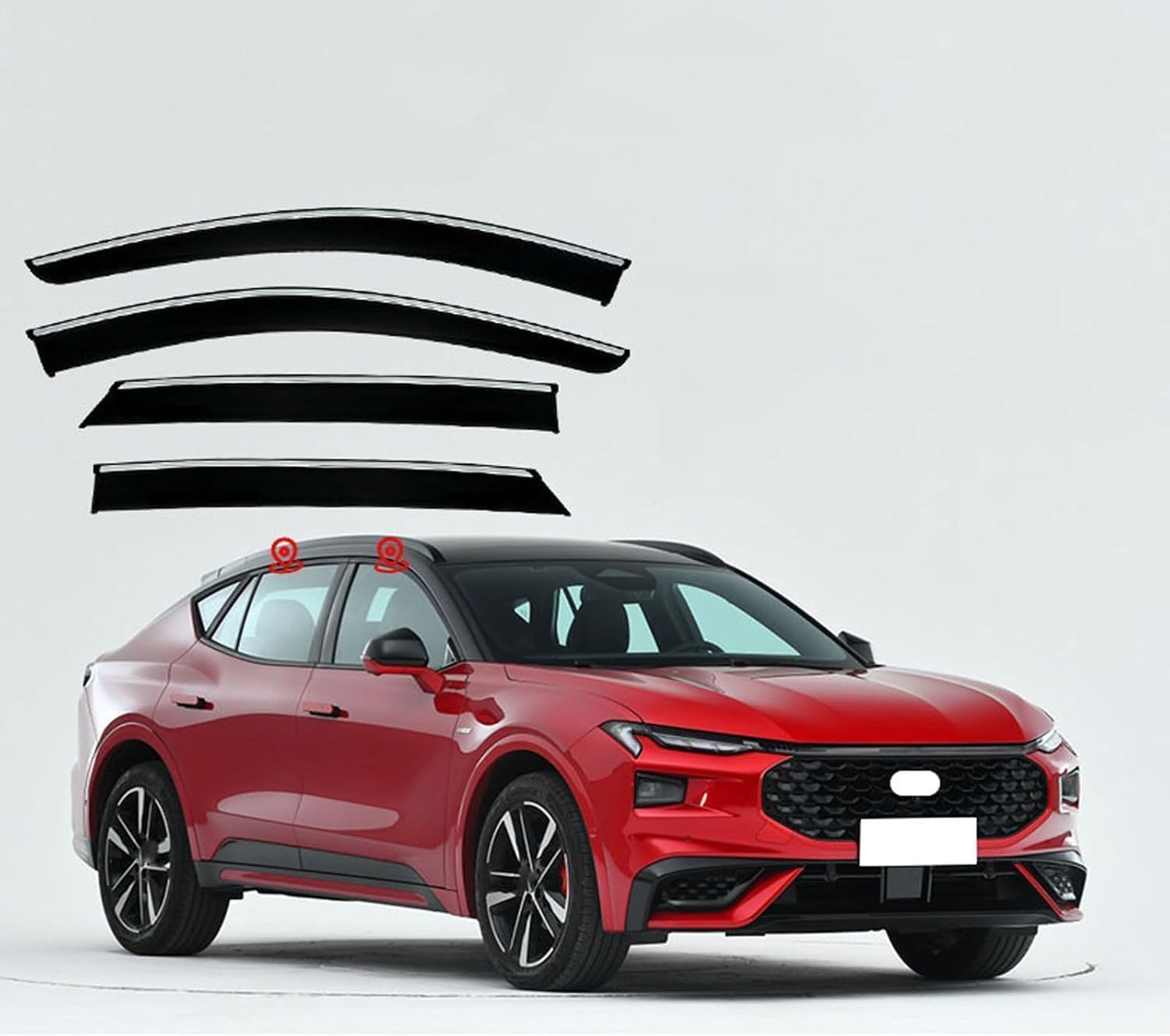 PANXUC Car Wind Deflectors for Ford EVOS MK1 2022, Side Window Wind Rain Deflector Window Visor Sun Rain Guard Smoke Guards