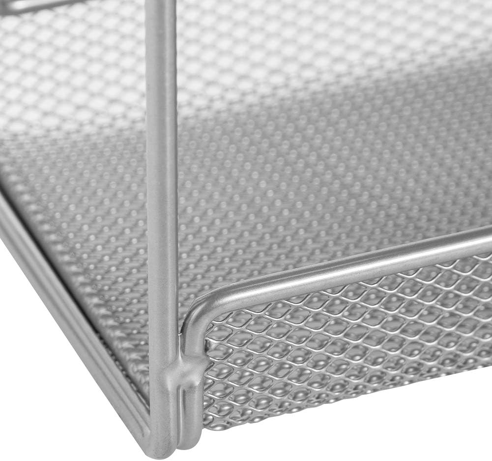 Easepres File Organizer Mesh 5-Tier Black Hanging File Organizer Vertical Holder Rack for Office Home, Silver : Office Products