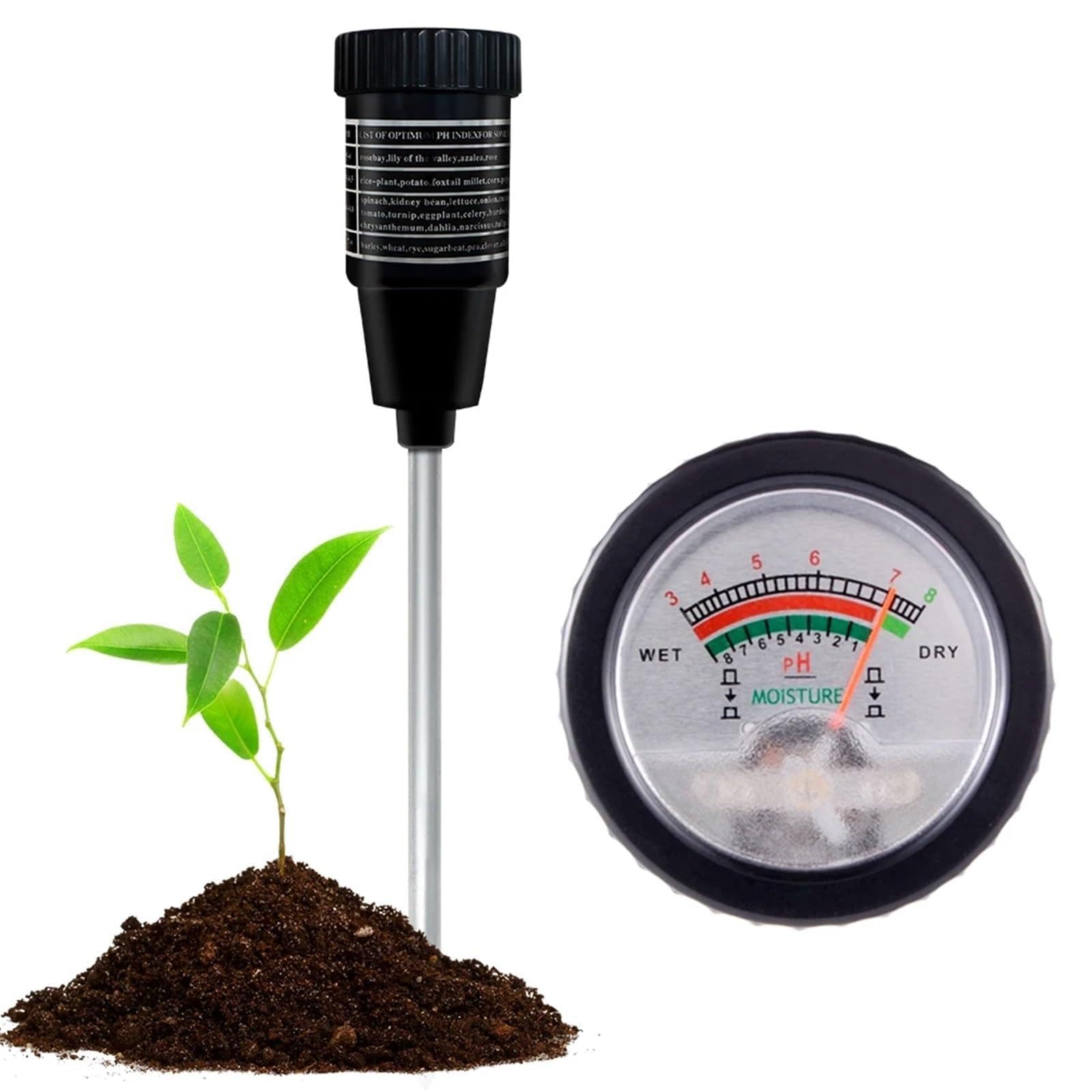 Testeur de Sol, Analyseur de PH/humidité du Sol Portable 2 en 1, analyseur Jardin, testeur d'acidité, Outil Plantation for Les Cultures Pot(Long Probe)