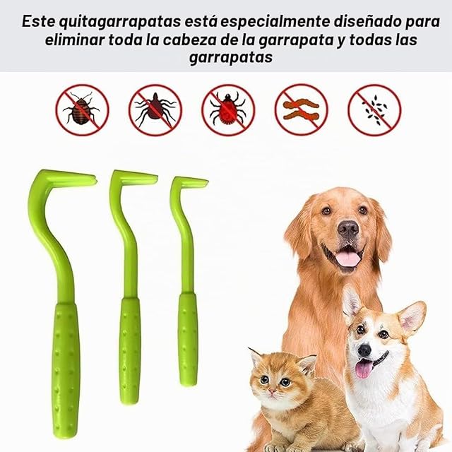 Foto 5 de 7 de Gancho para Garrapatas,3 Piezas Pinzas para Garrapatas,Herramientas para Eliminar Garrapatas…