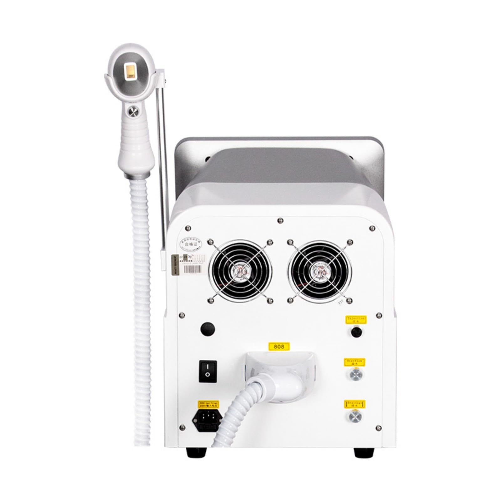 10 Bars, Macchina Professionale per la Rimozione dei Peli con Laser Diodo 808nm, 755 808 1064nm Laser Painless, Bianco