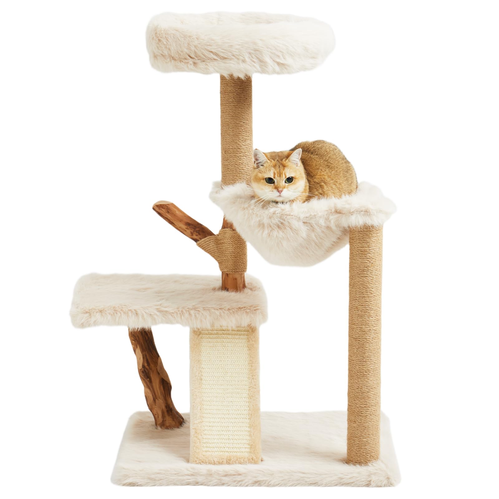 Photo 1 of LETKIND 38" Wood Cat Tree Tower with Sisal Scratching Post