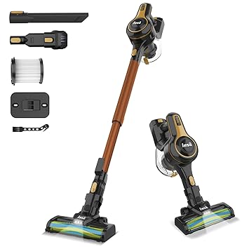 INSE Cordless Vacuum Cleaner, 23Kpa 265W Powerful Suction Stick Vacuum Cleaner, Up to 45min Runtime, Rechargeable Batt, 10-in-1 Lightweight Vacuum for Carpet Hard Floor Pet Hair Car, S6T Blue