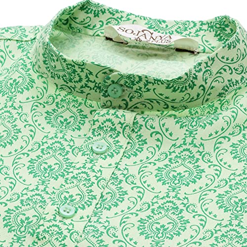 Image of SOJANYA Plus Men's Navy Blue Self-Design Cotton Linen Printed Kurta