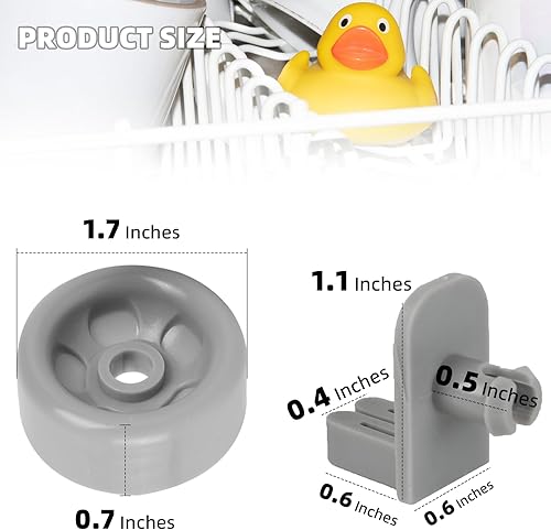 Miniatura 2 de Paquete de 8 rodillos y pernos de repuesto exacto WD35X21041 para lavavajillas - Kit de ruedas para estante inferior compatible con lavavajillas GE