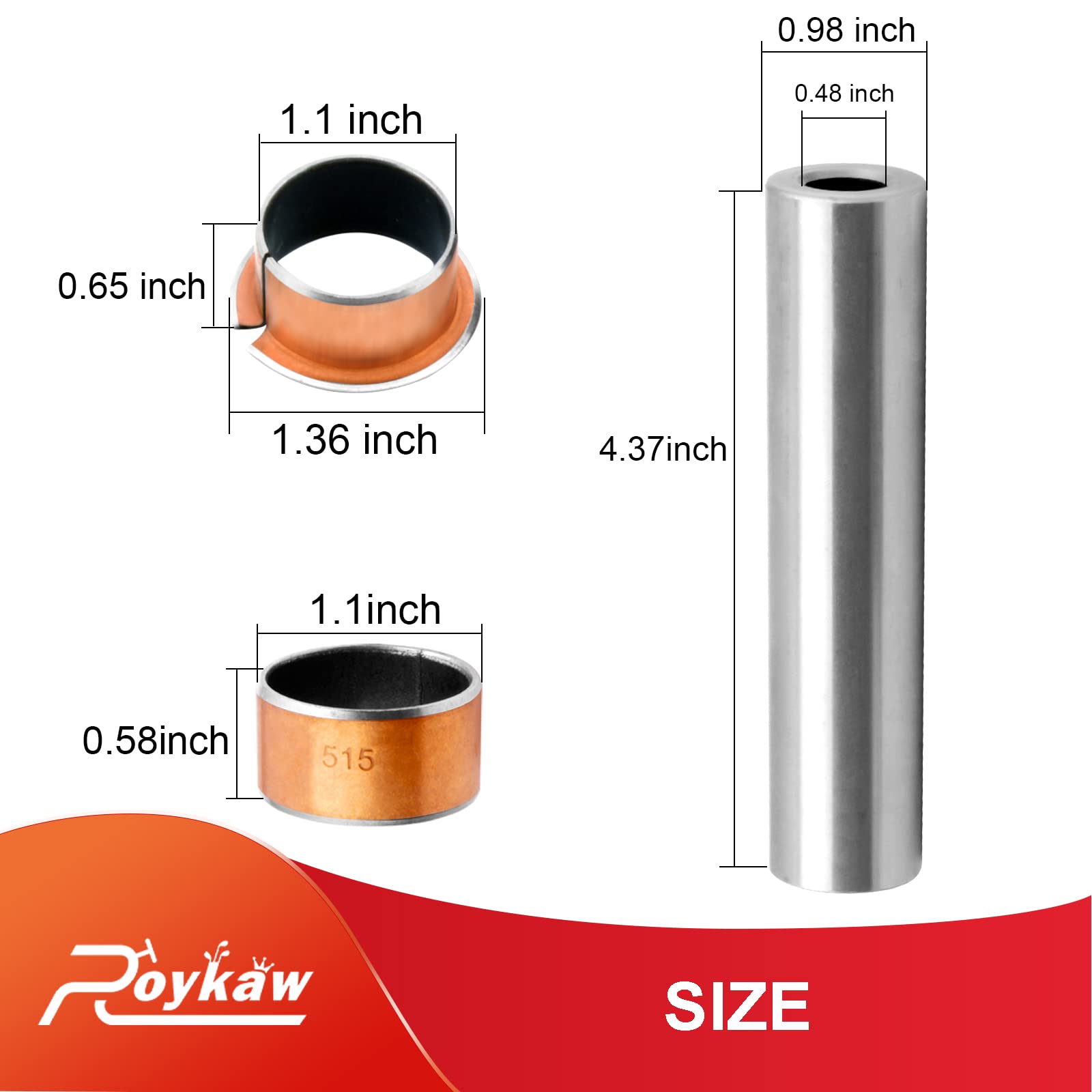 Roykaw King pin Spindle Bushing Kit Compatible with EZGO RXV