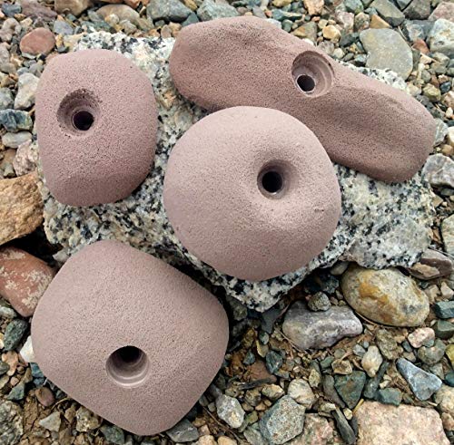 Climbing Holds Pack- 4 Large Bolt-on Holds with Various Difficulty (Brown)