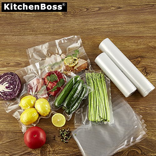 Vacuum Sealer Bags,Food Saver Bags 100 Pint Size 6"x10",Sous Vide Bags,Commercial Grade for Food Storage, by KitchenBoss - Thumbnail 3