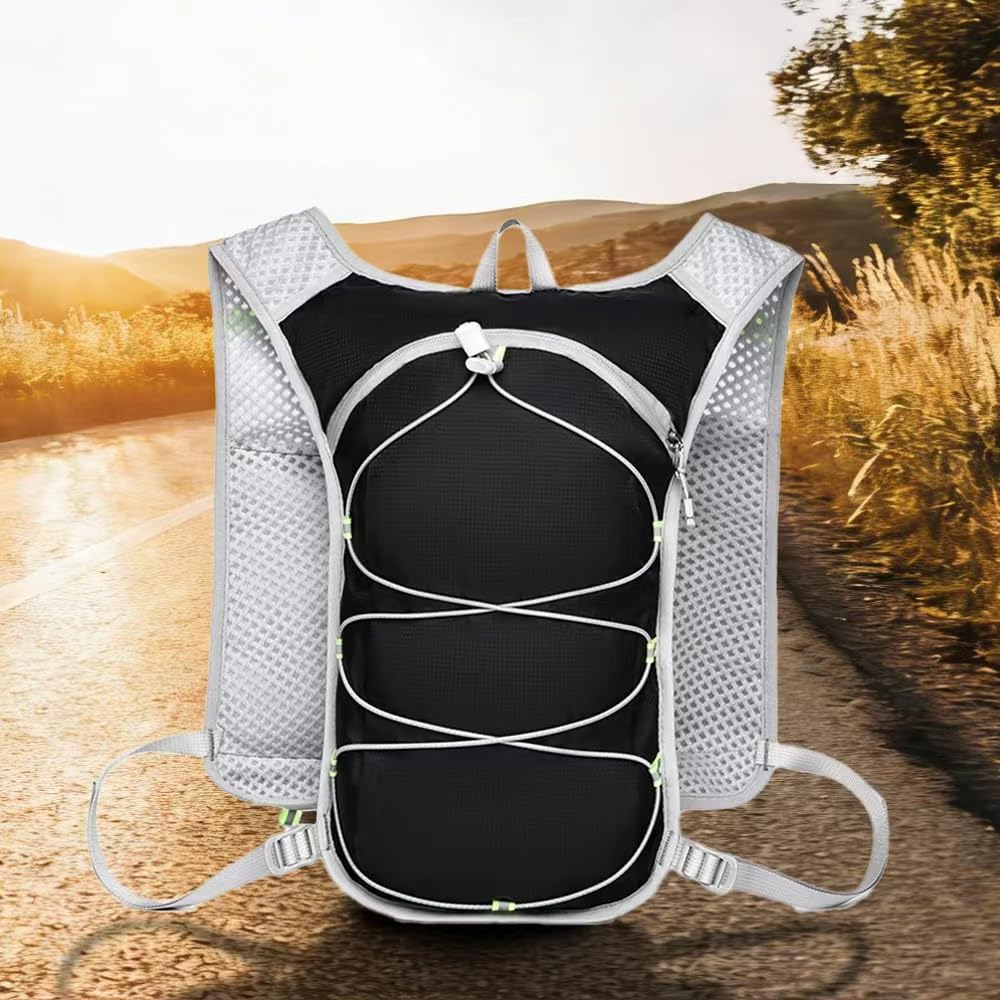 Travel Hiking Cycling Lightweight Backpack Adjustable shoulder straps, Running Hydration Vest for Outdoor Trail for Men Women-Black