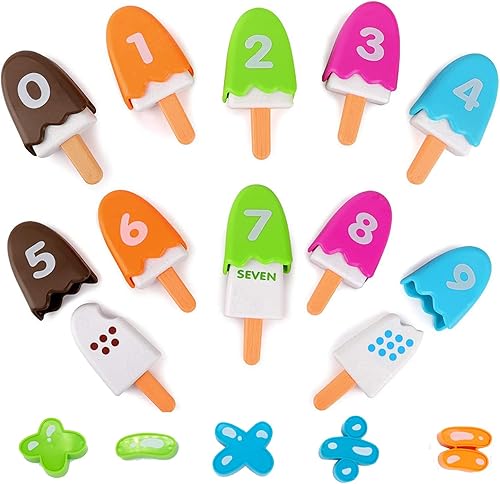 25 piezas de juguetes para contar números a juego de helados para niños de 2 a 5 años, juguetes de matemáticas preescolares, juegos de aprendizaje