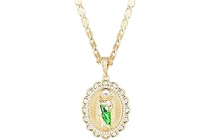 ROSARIOS DE SAN JUDAS TADEO San Judas Tadeo Diamond 14K Gold Plated...