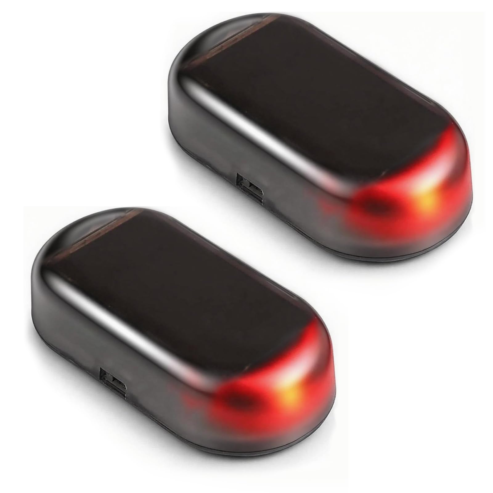 Car Solar Power Simulated Dummy Alarm, 2Pack Warning Anti-Theft LED Flashing Security Light Fake Lamp Car Alarm Security Anti Theft Device Anti Theft Car Device