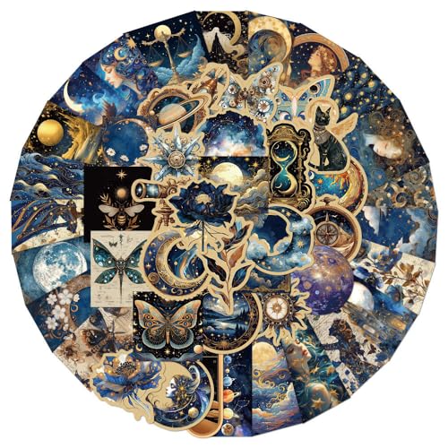 Fantasy Graffiti Galaxy Astronomical Artistic Stickers - 50 Pcs Waterproof Vinyl Vintage Space Moon...