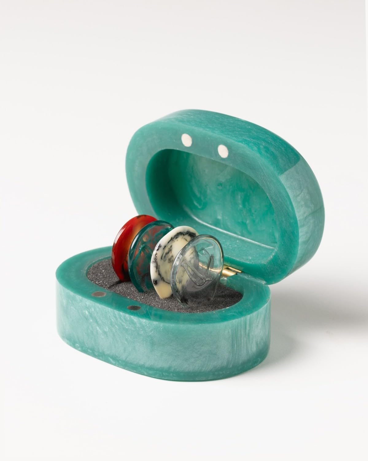 Zero Gravity Picks - Plektren Set aus Kunstharz mit Perlmutt-/Smaragd-Etui - Ultraleichte und dicke Plektren für Gitarre und Bass, Luxury Box (Smaragd)