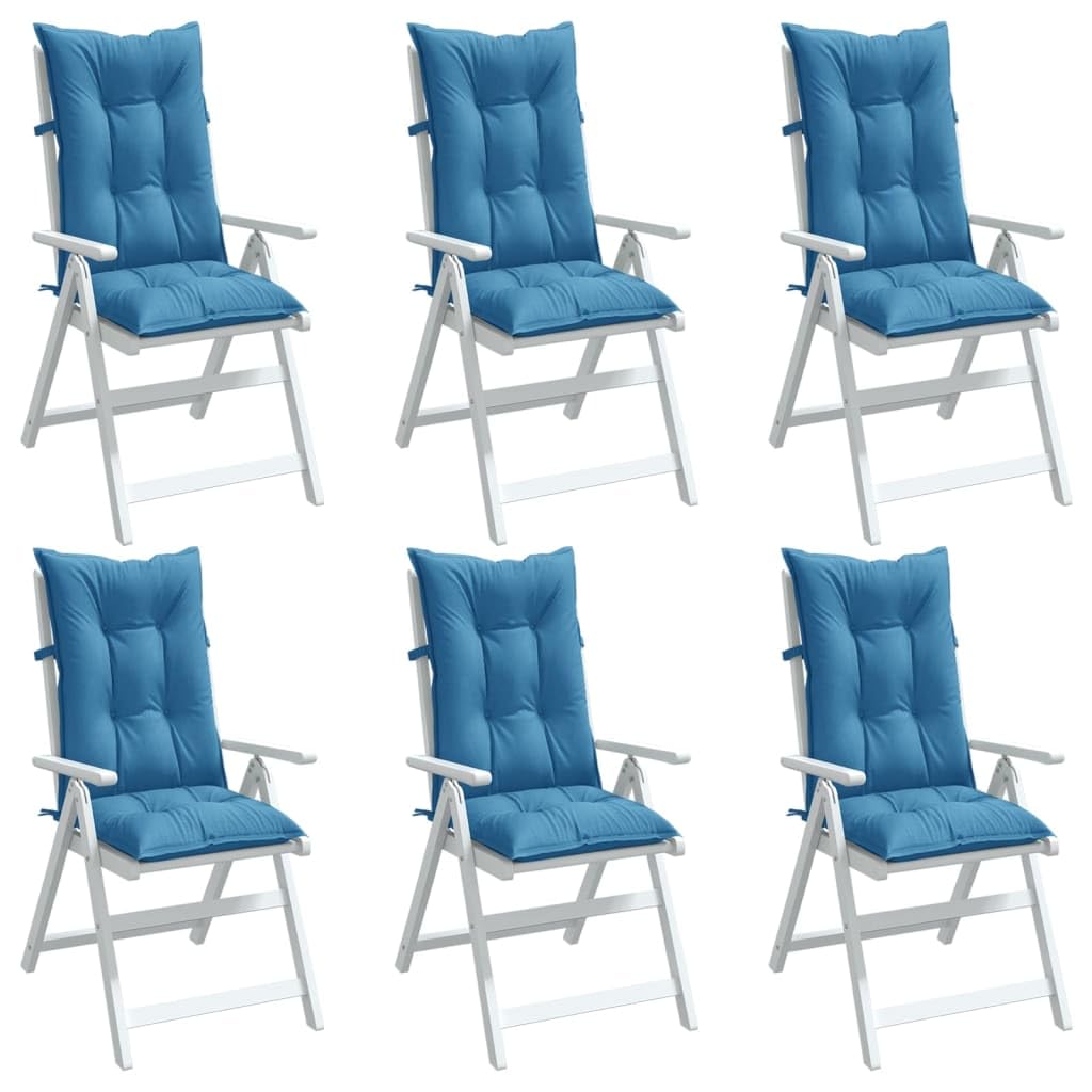 Coussin chaise haute avec élastique antidérapant bleu mélangé 120x50 cm (x6)