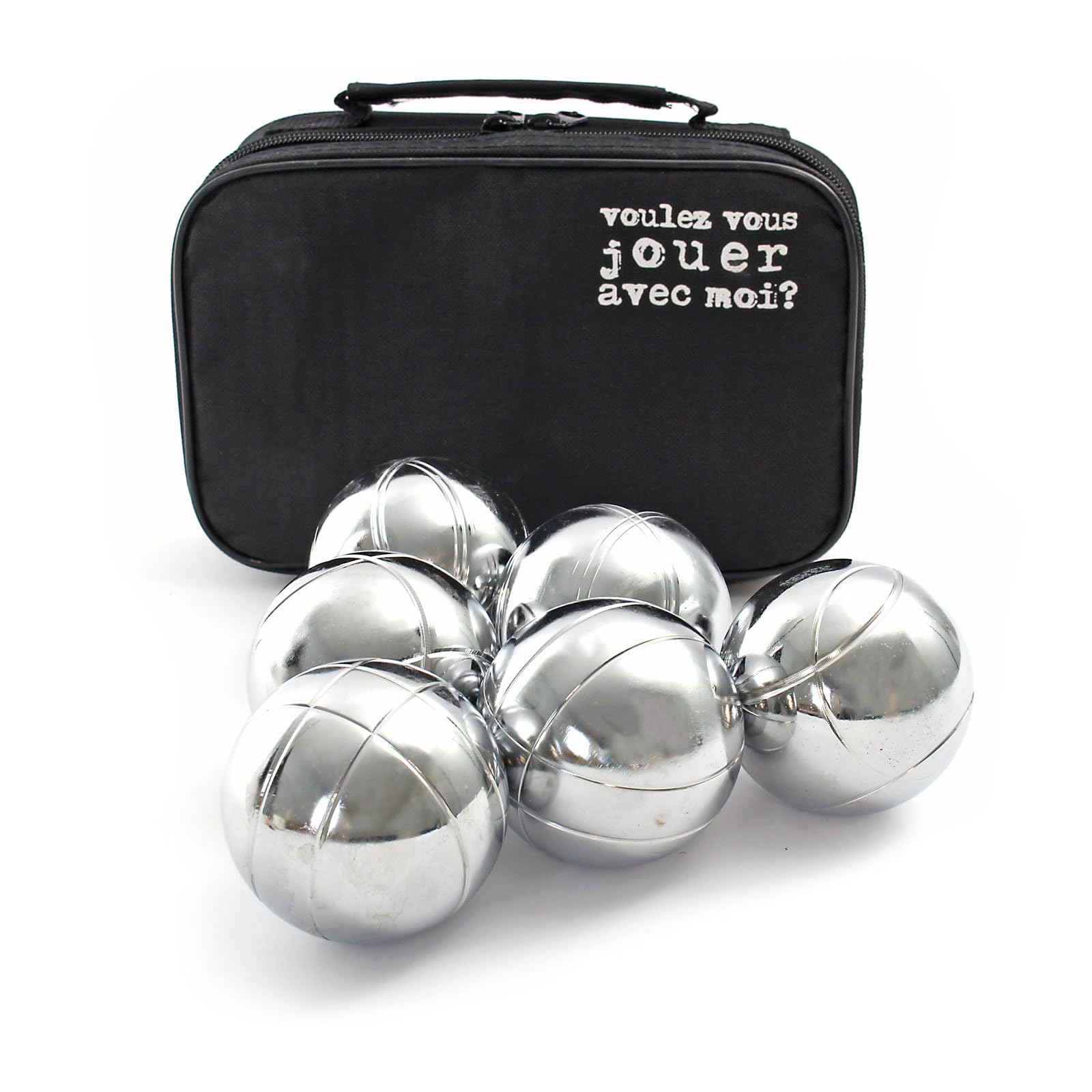 Juego de Petanca 6 Bolas Metal con Bola Objetivo y Medidor Distancia