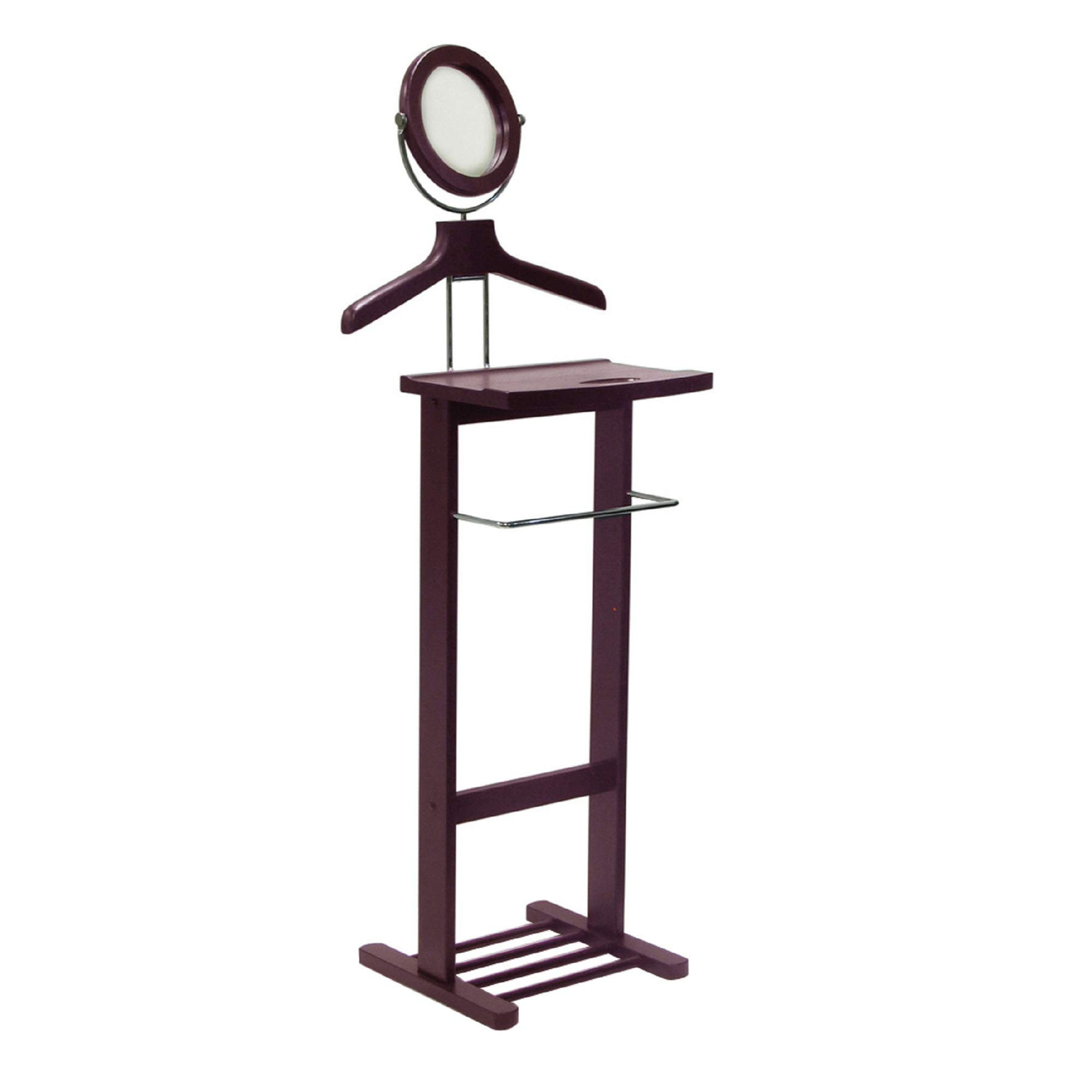 Contemporary Home Living 55.5” Espresso Dark Brown Wooden Carson Valet Stand