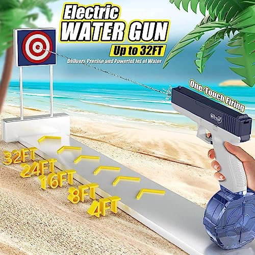 Image of Bestie toys Electric Water Pistol for Adults and Children,Up to 32 FT Range Super One-Button Automatic Squirt Guns 434CC+58CC High Capacity Strongest Water Blaster Summer Pool Beach Party Toys
