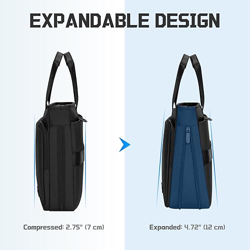 Miniatura 2 de RAINYEAR - Bolsa para laptop de 15.6 pulgadas para hombres y mujeres, impermeable, expandible, bolsa de hombro para computadora de gran capacidad,
