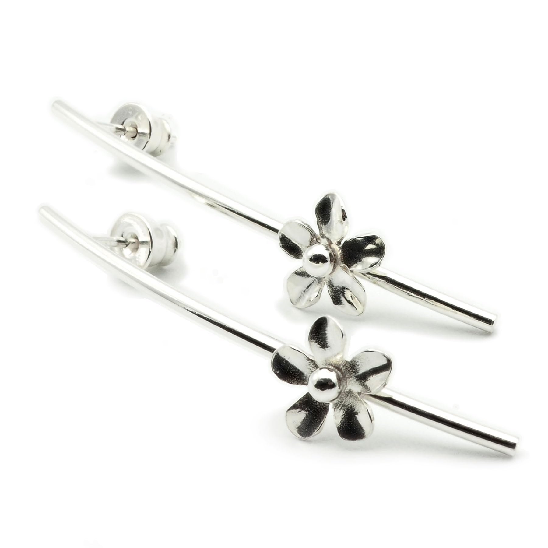 Pendientes Flor en Plata 925