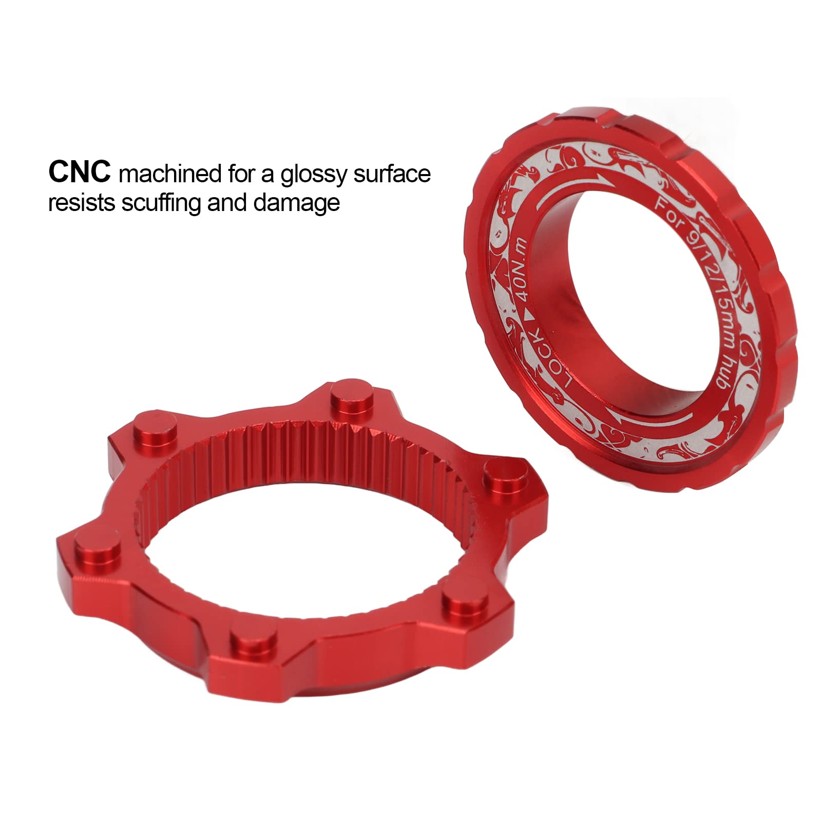 BuyWeek Adaptador de Bloqueo Adaptador de Rotor, 6 Pernos de Aleación de Aluminio para Bicicleta (Rojo)