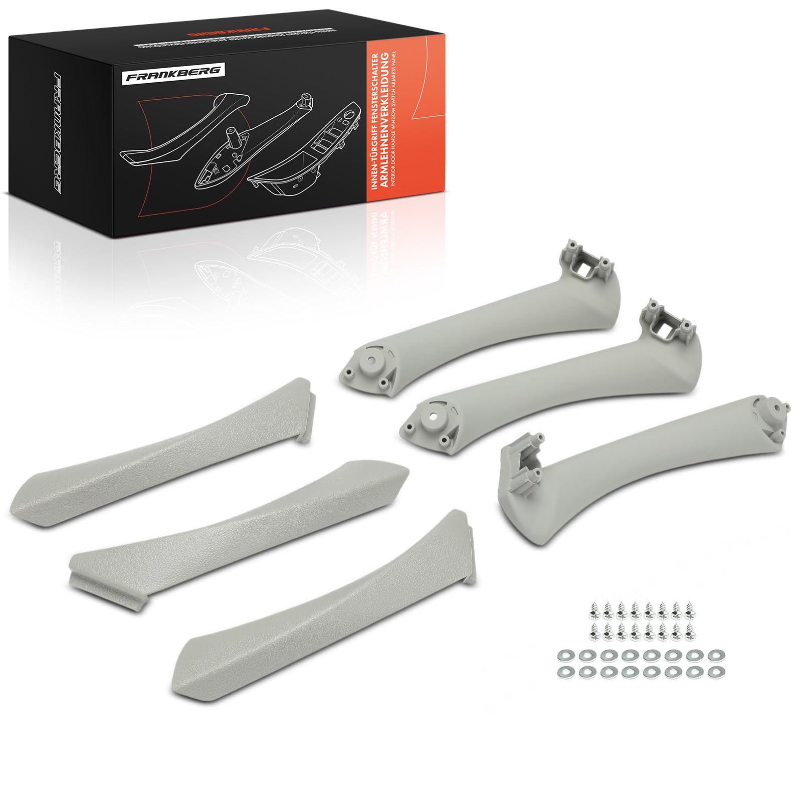 Frankberg 6x Manija de puerta interior trasera izquierda gris plata | Compatible con: Serie 3 Touring E91, Serie 3 E90