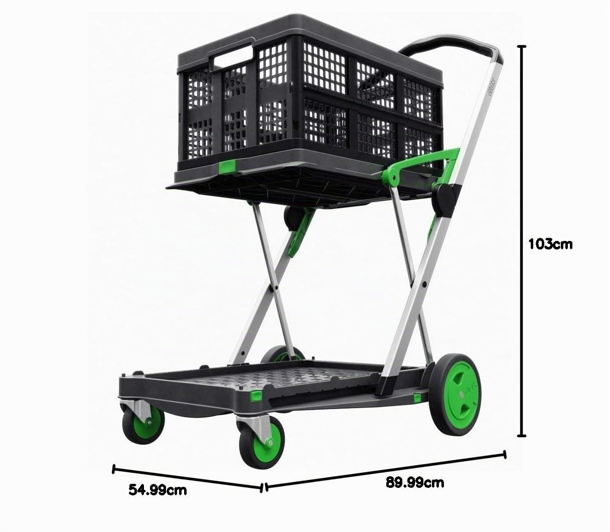 CLAX® Der Innovative Fahrwagen | Faltwagen | Claxmobil | Trolley | mit Klappbox | grün