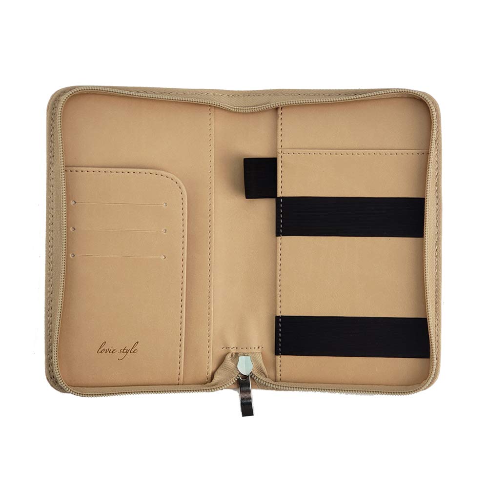 Phone Charging Passport Holder - Travel Wallet with Removable Power Bank holds money, cards, phone, travel docs- RFID Blocking - Compatible with All Phones - Travel Accessories (Beige)