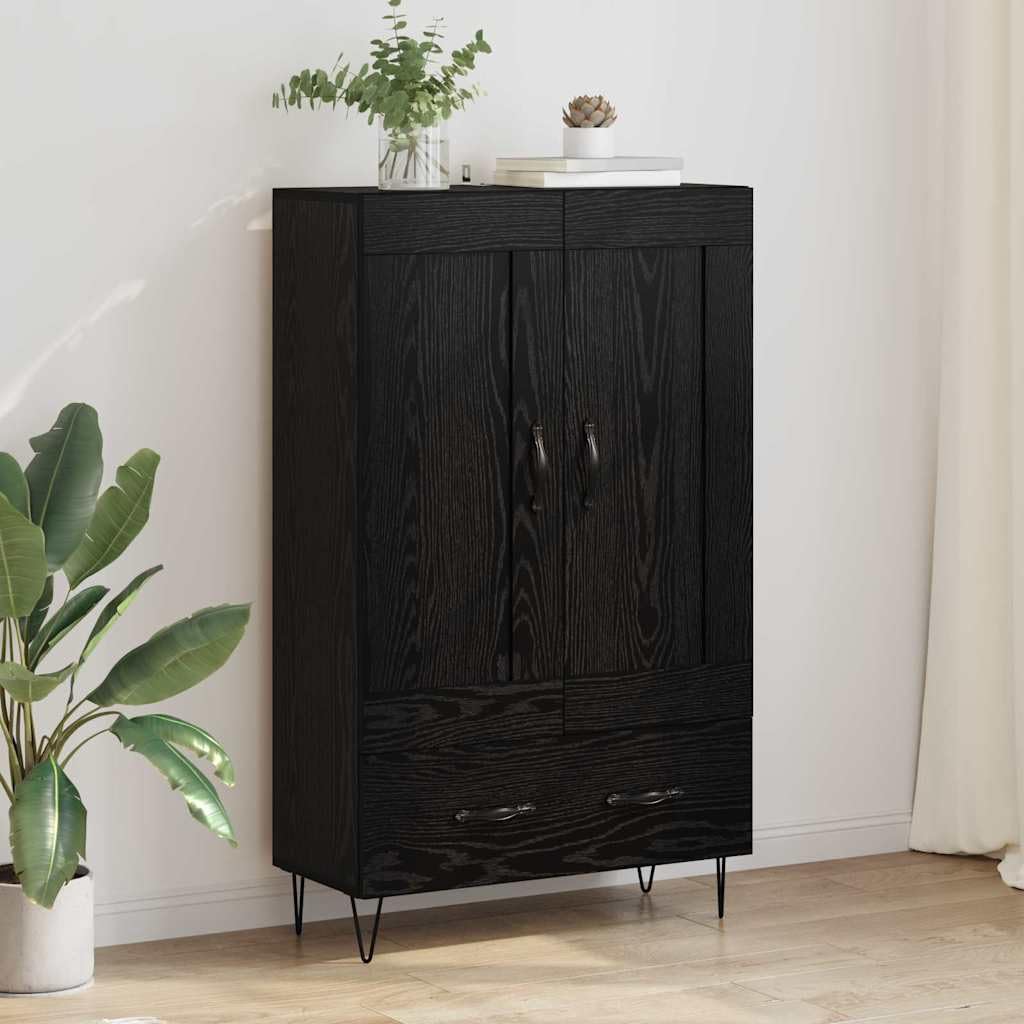 Mueble de roble negro de 115 cm de alto para organizar el comedor y el recibidor