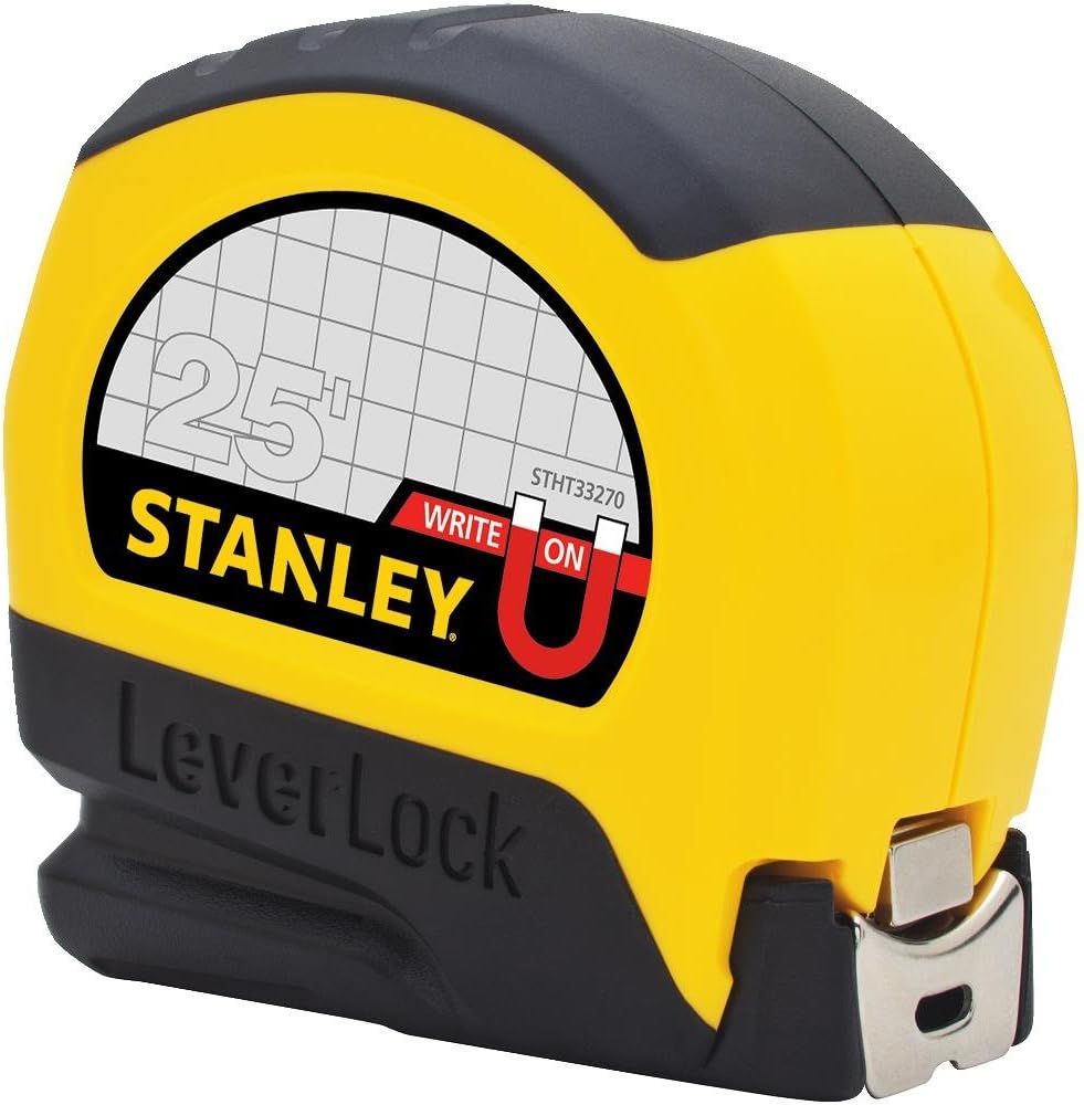 Stanley STHT33281L 25' Magnetic Tip & Fractional Read LeverLock Tape Measure