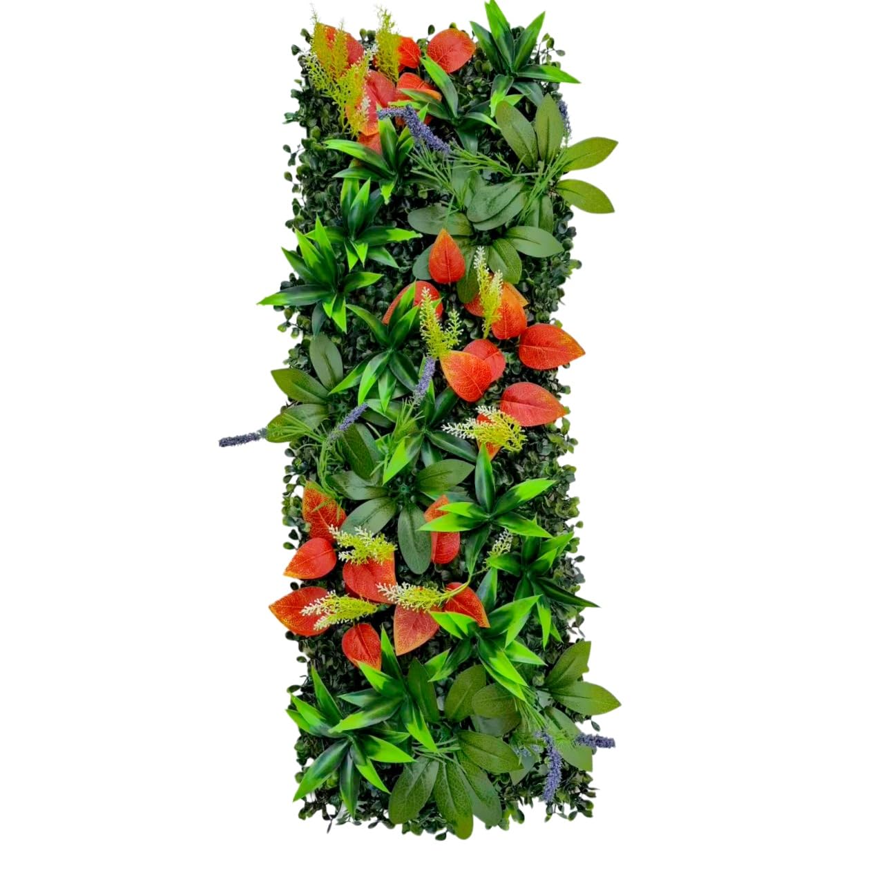 Bprtcra Artificial Plant Wall Panel, Artificial Plant Wall Decoration, Artificial Hedge for Garden, Patio, Interior, Outdoor, Maintenance-Free, Decorative Green Wall, 25 x 70 cm (A04)