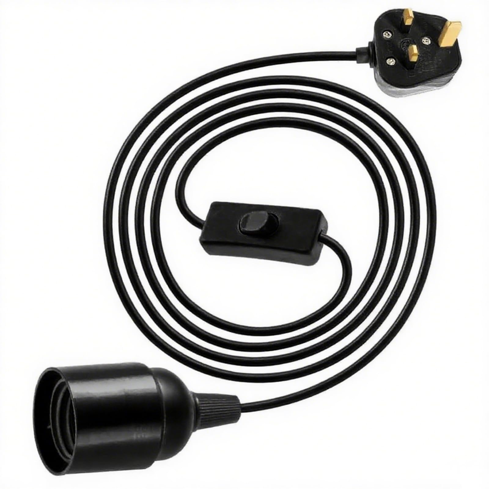 E27 Plug in Pendant Light, Ceramic lampshade, 1.8m(5.9ft) Lamp Cable Plug in Ceiling Light