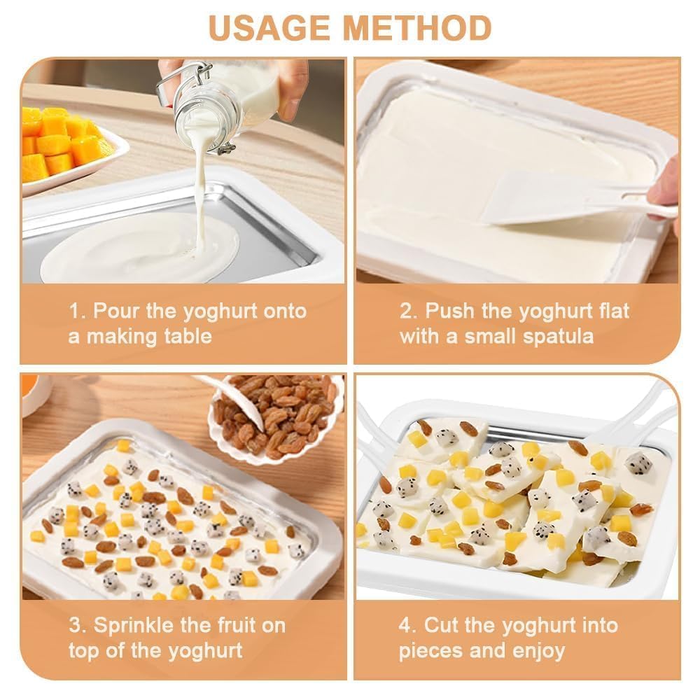 Gelato istantaneo, Rolled Ice Cream Maker con 2 Spatole, Piastra Fredda Per Gelato Ice Cream Rolls machine, Per la Preparazione di Yogurt Congelato, Gelato, Frutta, Frullati