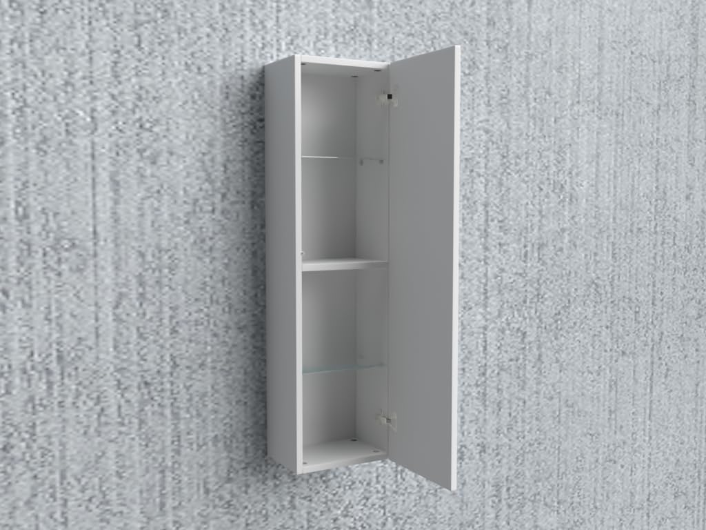 MaMa Store Atena Colonna in Kit Reversibile con sistema di apertura push and pull, Laminato, BIANCO LUCIDO L. 30 X P. 22 X H. 110 Cm