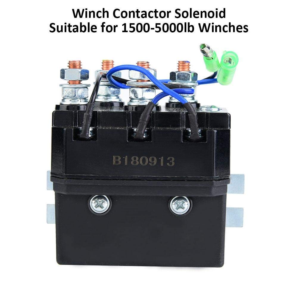 Winch Solenoid Relay for 1500-5000lb Winches ATV UTV Universal Winch Contactor Solenoid Relay Winch Solenoid, Black for Solenoid for ATV Winch Winch Solenoid Winch contactor Winch Solenoid
