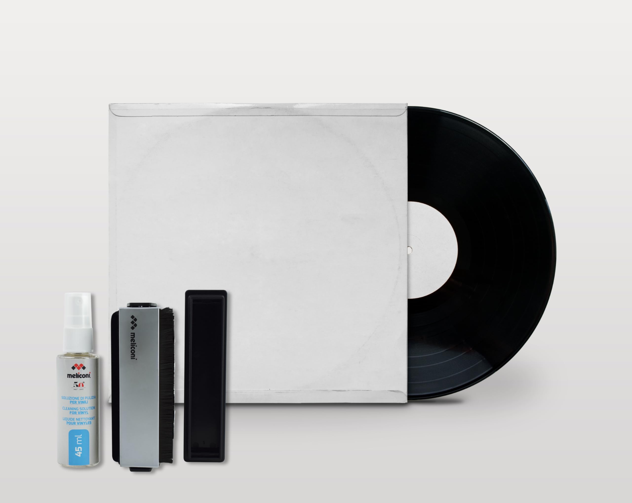 Audio-Technica AT-LP120X Piatto Audio Giradischi a Trasmissione Diretta, Nero, Analogico e USB & Meliconi Vinyl Kit Di Pulizia Professionale Per Tutti I Tipi Di Dischi, Argento