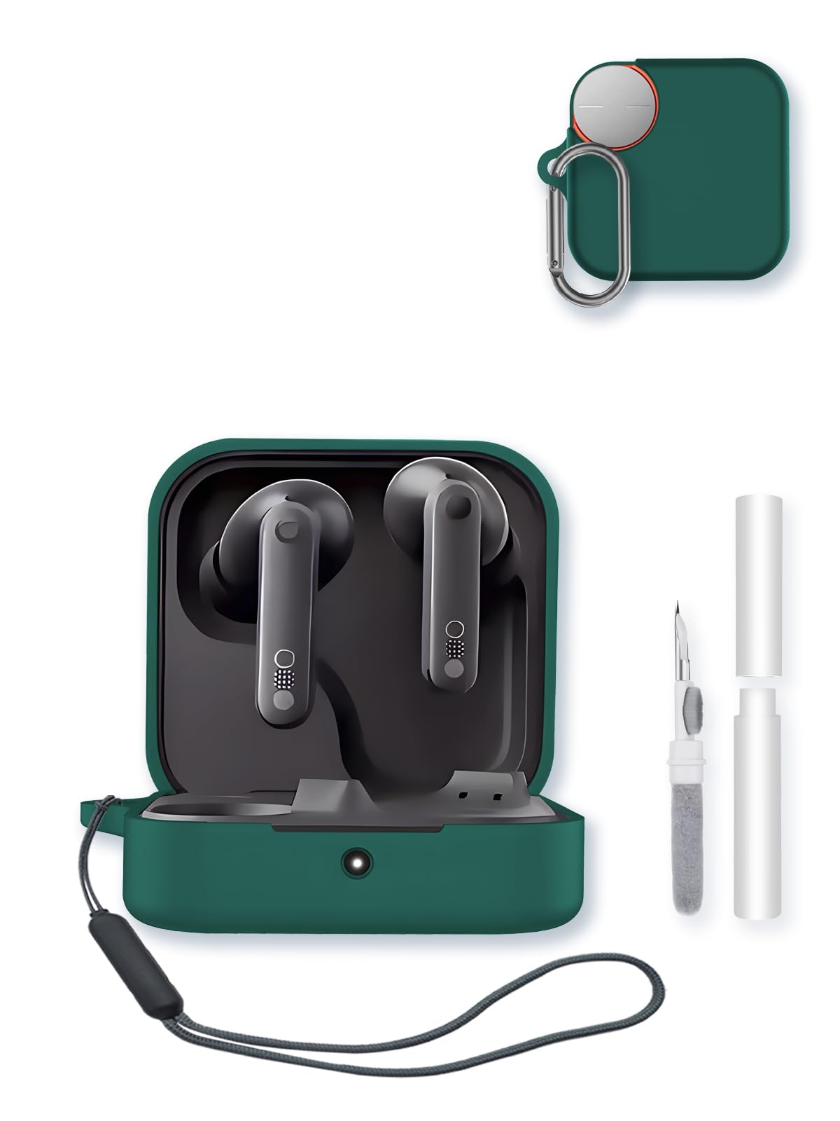 BOVUGAC Silicone Case Compatible with CMF Buds Pro 2 / Buds 2 Plus Earbuds,Cleaning Kit and Lanyard Soft Protective Shockproof Cover for CMF by