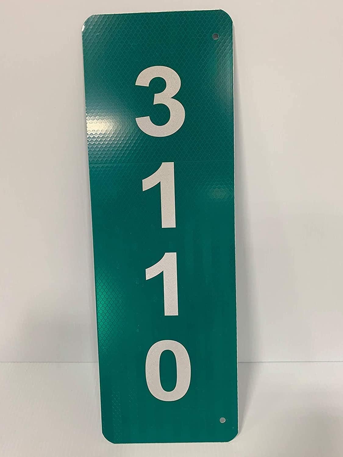 Custom Reflective Green 911 Address Aluminum Sign (One Sided)