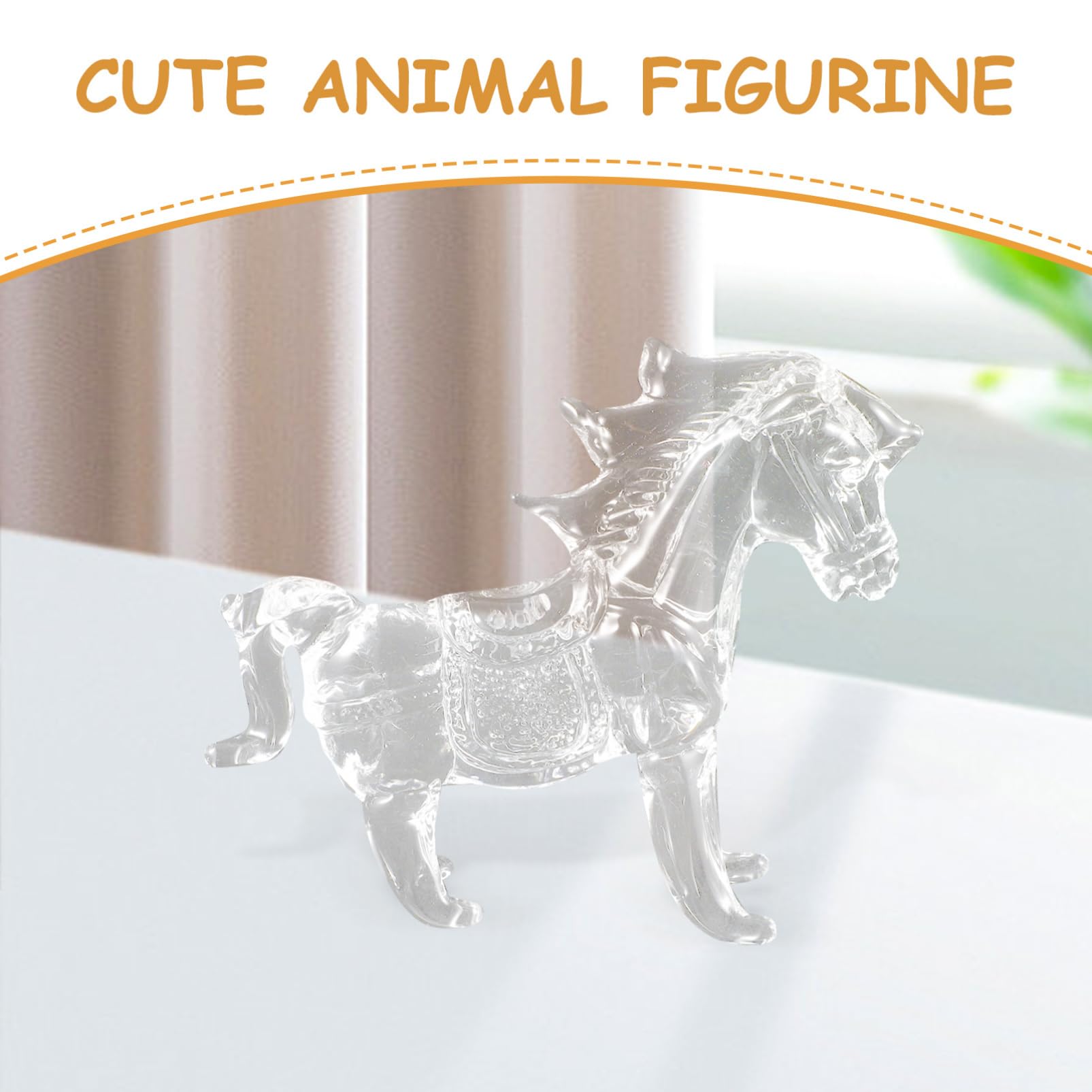 IMIKEYA 5st Kristall-pferdeornamente Entzückende Figur Klare Pferdeskulptur Chihuahua- Wohndekoration Kranztierfiguren Dekorative Pferdefigur Statue DIY-Statue Transparent
